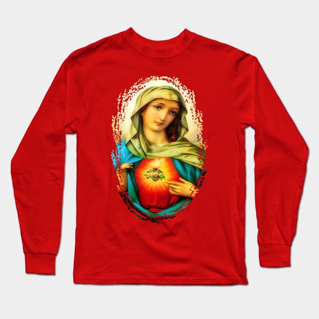 Immaculate Heart of Virgin Mary Catholic Saint A-101521 Long Sleeve T-Shirt by hispanicworld